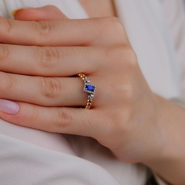 0,39 Karat Rose Safir Elmas Yüzük