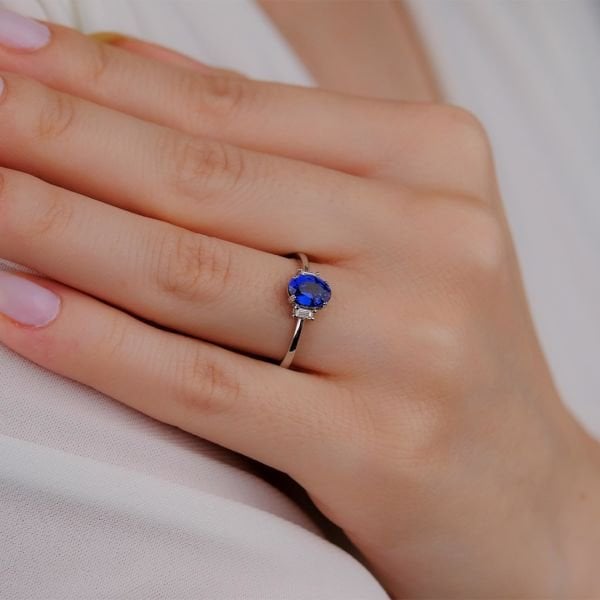 0,95 Karat Safir Pırlanta Yüzük