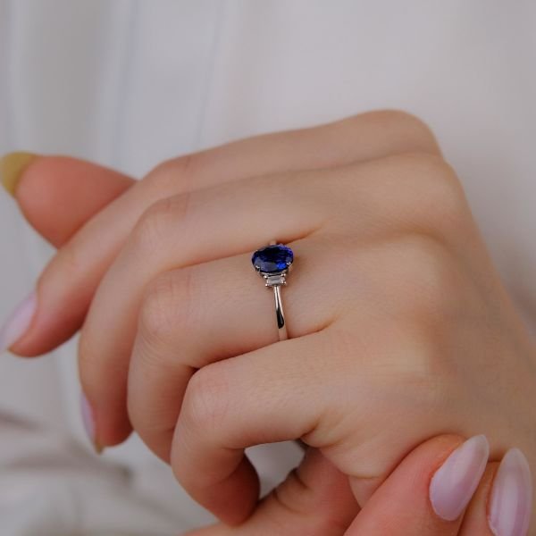 0,95 Karat Safir Pırlanta Yüzük
