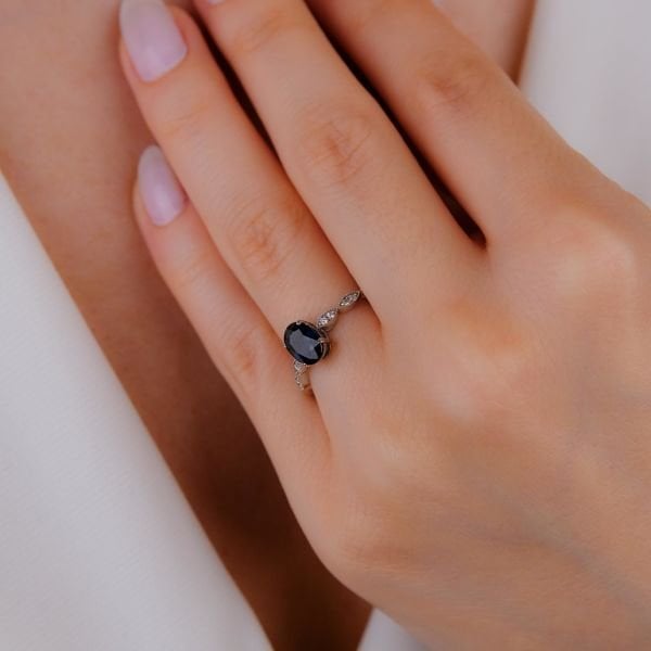 0,41 Karat Safir Pırlanta Yüzük