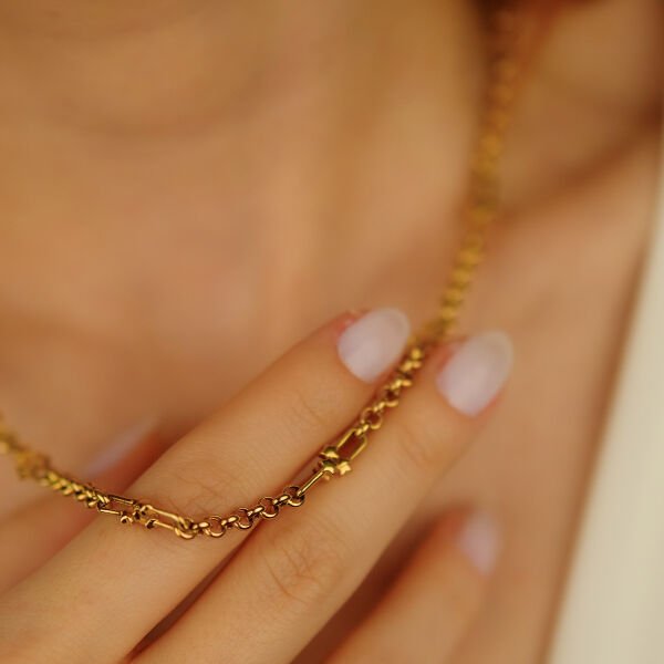 Tasarım Zincir Kolye 14 Ayar