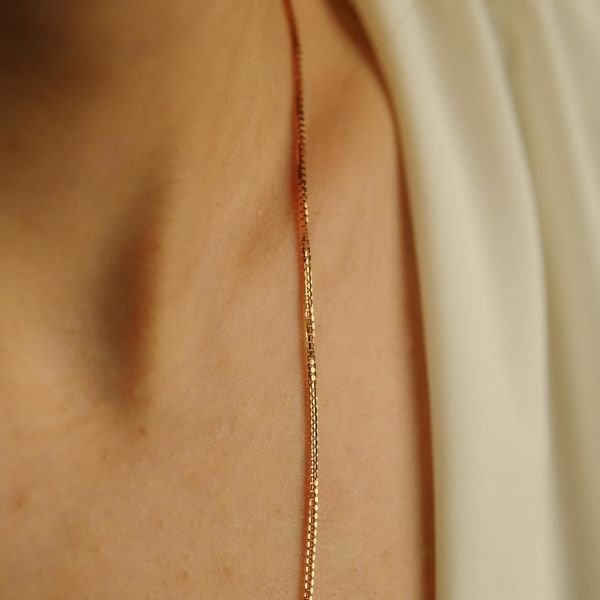 Rose Gold Altın Zincir Kolye 14 Ayar