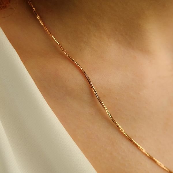 Rose Gold Altın Zincir Kolye 14 Ayar