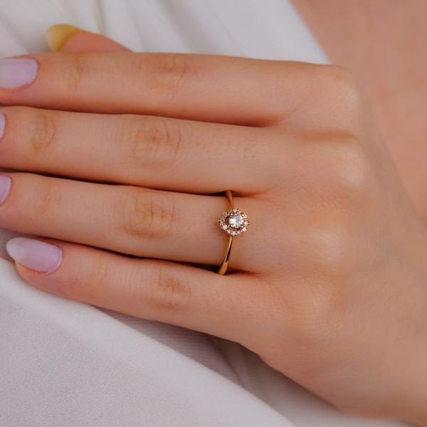 0,22 Karat Vintage Rose Pırlanta Yüzük