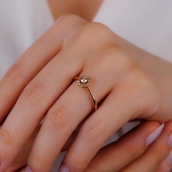 0,22 Karat Vintage Rose Pırlanta Yüzük